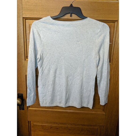 Chicos Size 1 Shirt Top Tan Lightweight Solid Classic Sweater-type - Picture 3 of 5